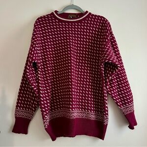 Boston‎ Traders Vintage 100% Wool Birds Eye Pattern Sweater